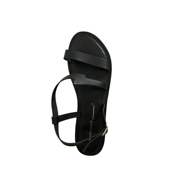 Intentionally Blank Strappy Sandals Flats Black 40 US 10 - Picture 1 of 6